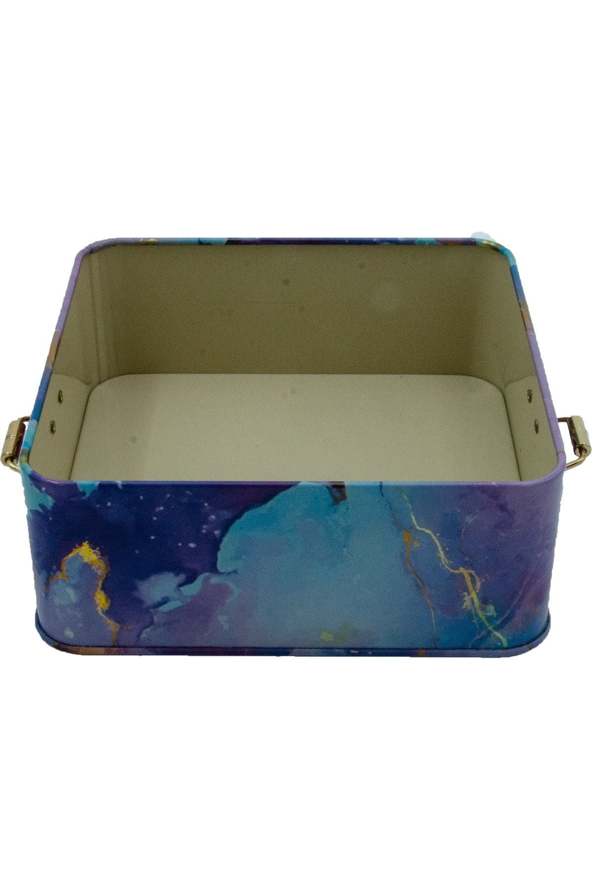 Evle Kare Kutu, 158x158x87 mm, Metal Kilitli Kapak, 1,9 lt, Flat Blue