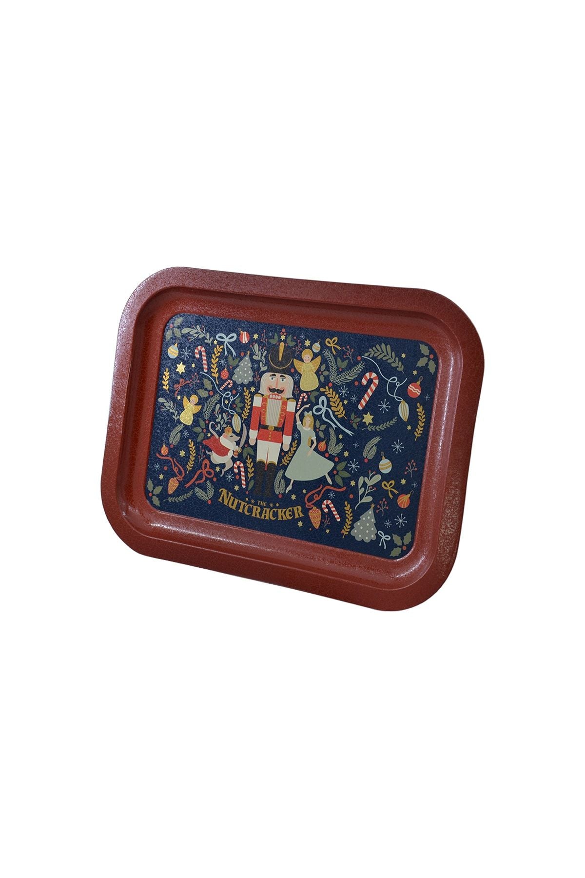 Tales Nutcracker Desenli Metal Tepsi - Çay Kahve Tepsisi - Sunum Tepsisi 23 Cm X 31 Cm Ee161-v1