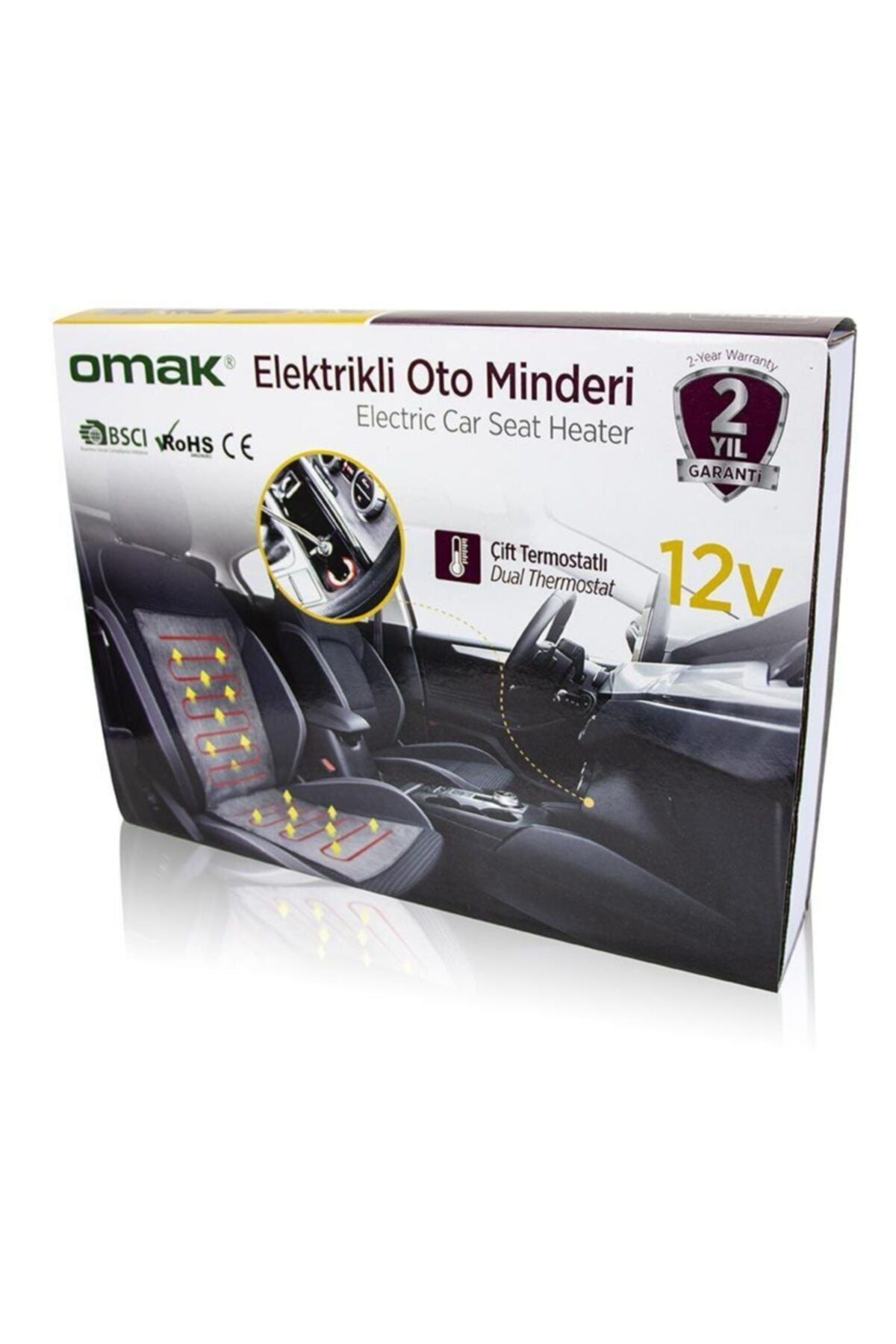 Sırtlı Isıtıcılı Oto Koltuk Minderi, Termostatlı Isıtıcılı Sırtlı Otomobil Minderi