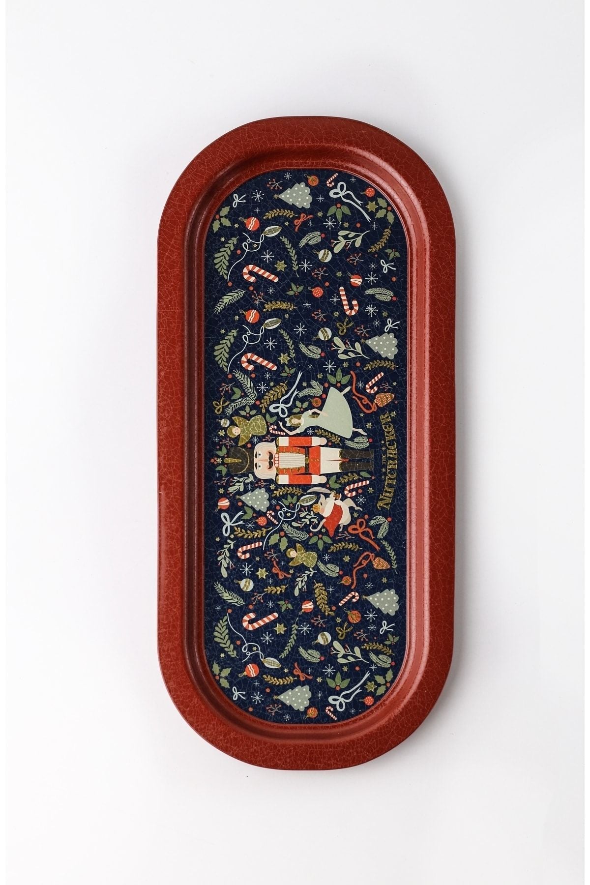 Ee168-v1 Tales Nutcracker Desenli Oval Tepsi 16x35 Cm
