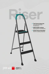 Riser 2+1 Merdiven | 150 KG Taşıma Kapasiteli, Kaymaz Basamaklı