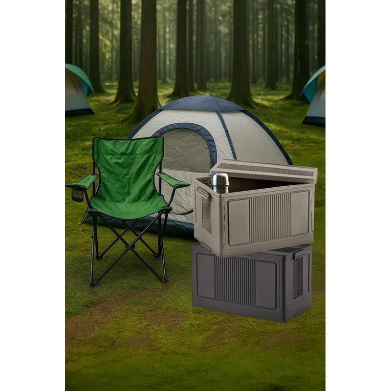 Evle Çok Amaçlı Modüler Kasa, İstiflenebilir Organizer Düzenleyici 55 lt, 54 x 31, 7 x 31, 7 cm, Toprak