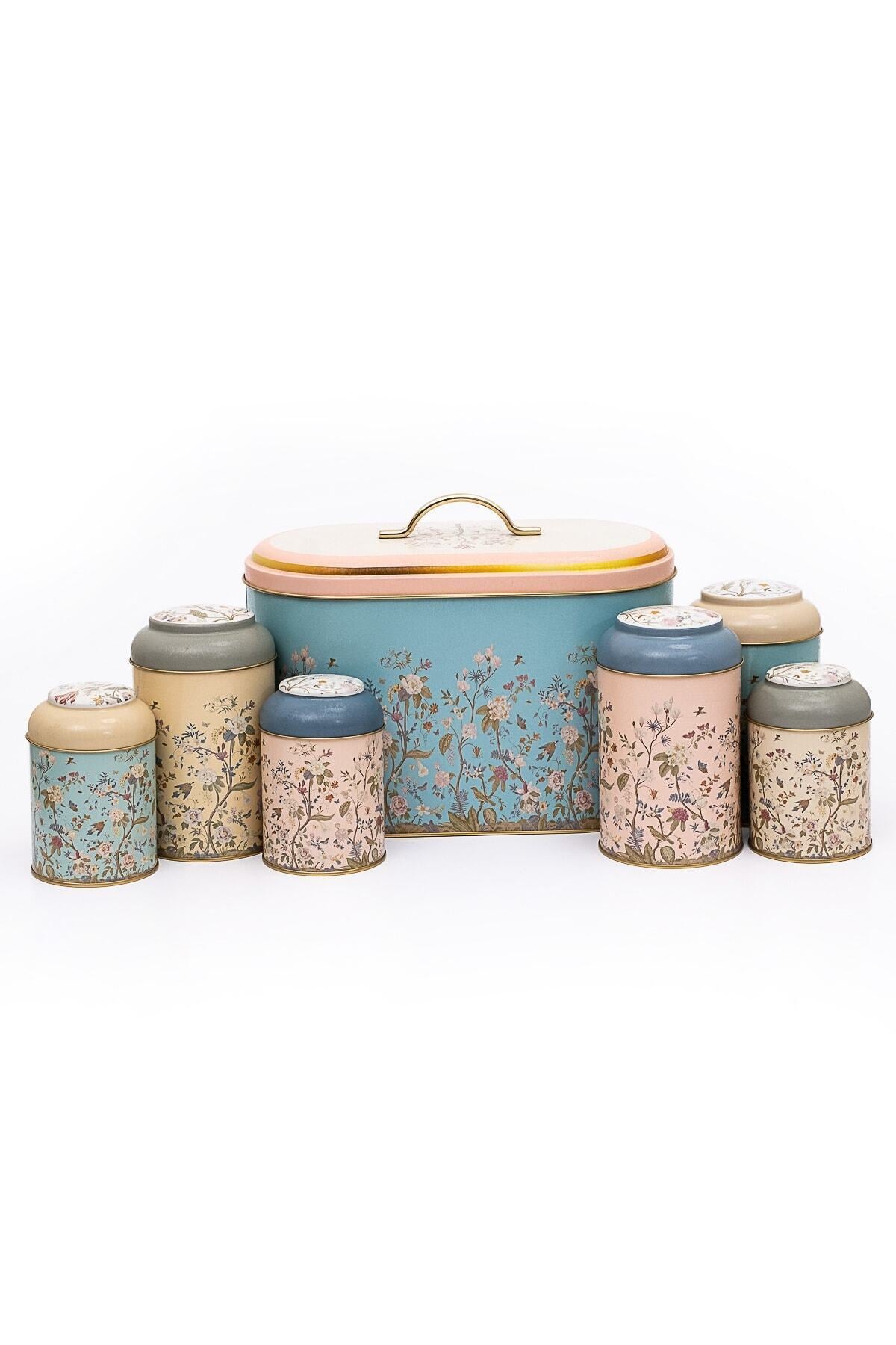 Evle Oval Ekmek Kutusu 7 li Set, Botanica