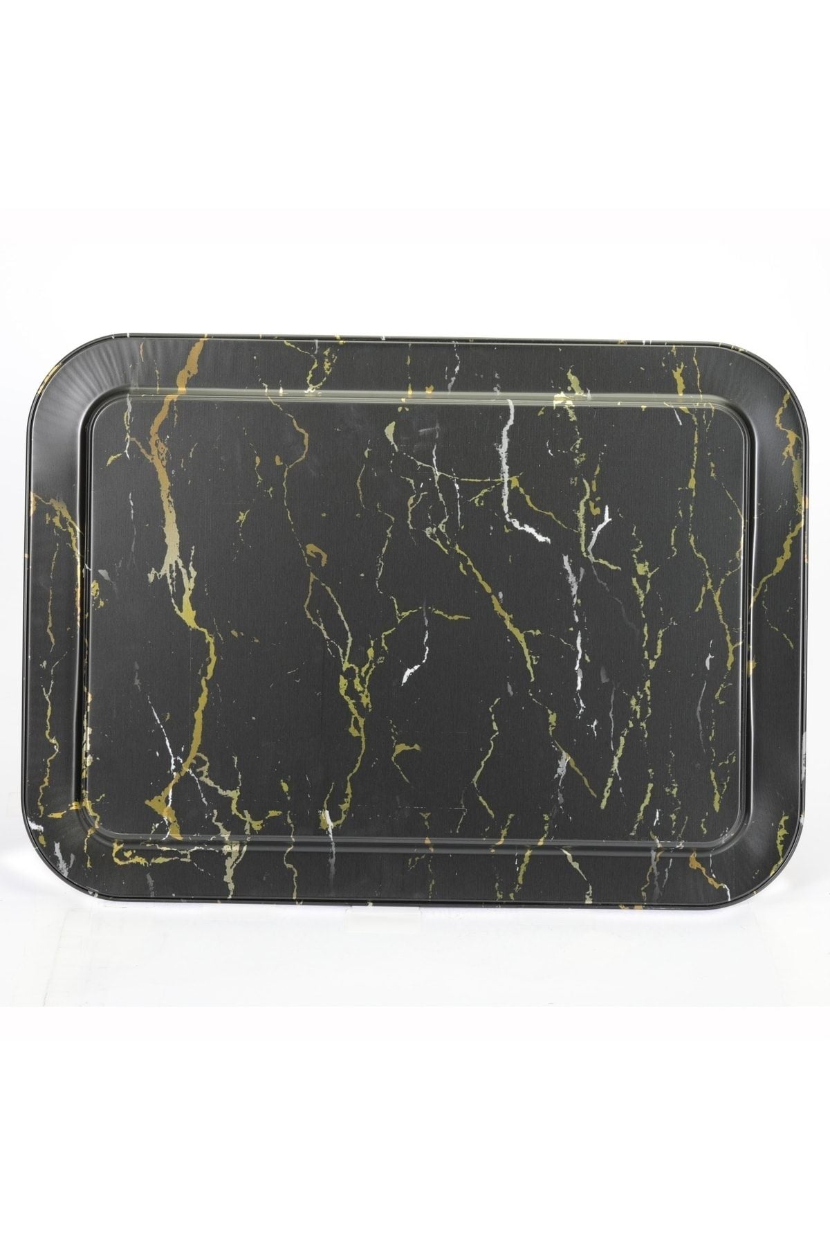 Ef169-50 Marble Black Desenli Dikdörtgen Tepsi 32x43 Cm