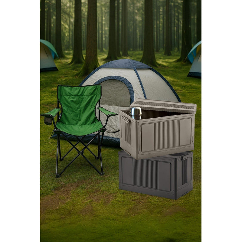 Evle Çok Amaçlı Modüler Kasa, İstiflenebilir Organizer Düzenleyici 55 lt, 54 x 31, 7 x 31, 7 cm, Toprak