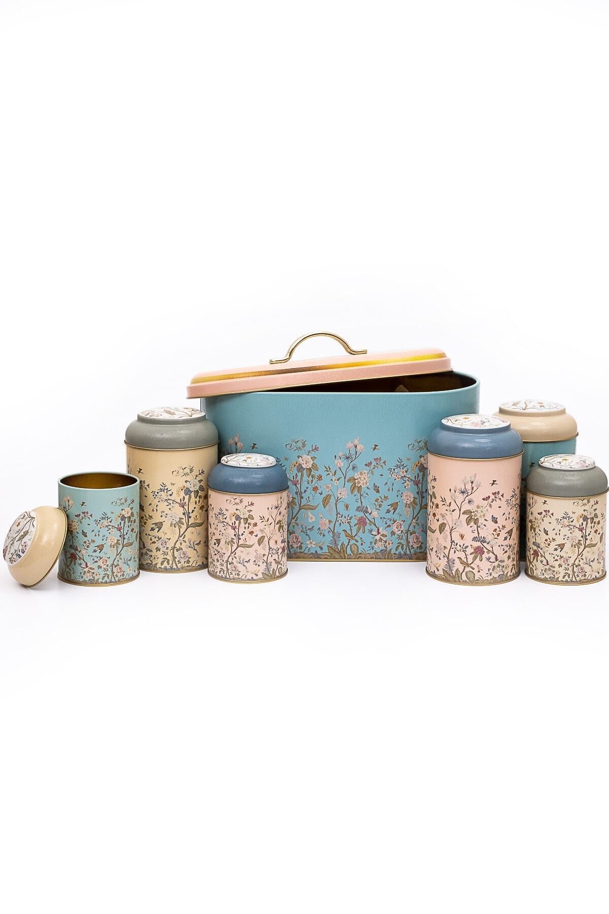 Evle Oval Ekmek Kutusu 7 li Set, Botanica