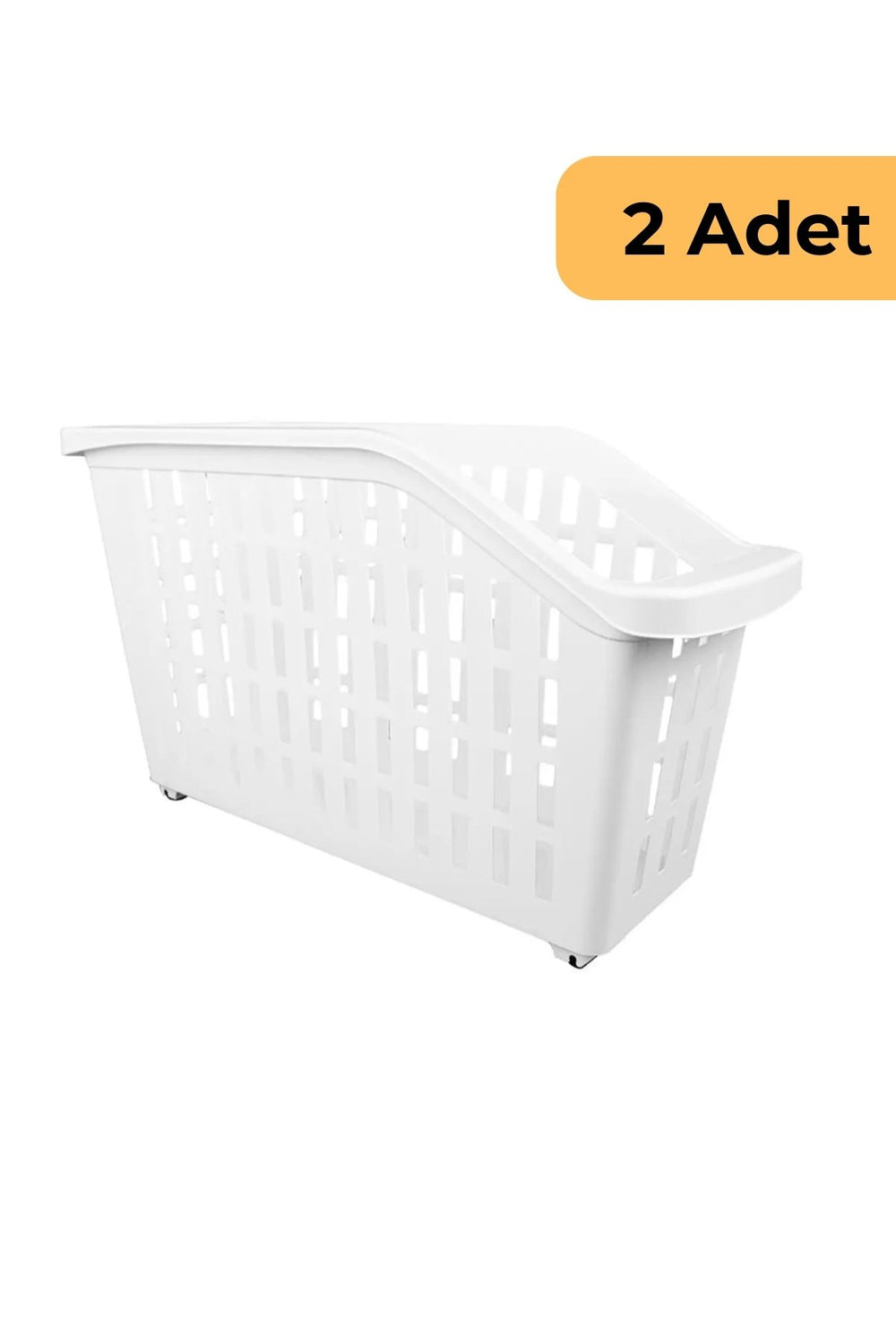 Decobella 13 L Tekerlekli Düzen. Sepet, 2'li Set, Beyaz