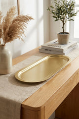 2 Parça Baton Gold Renk Metal Sunum Tepsisi, Altın Renk Servis Tepsisi, Sunumluk