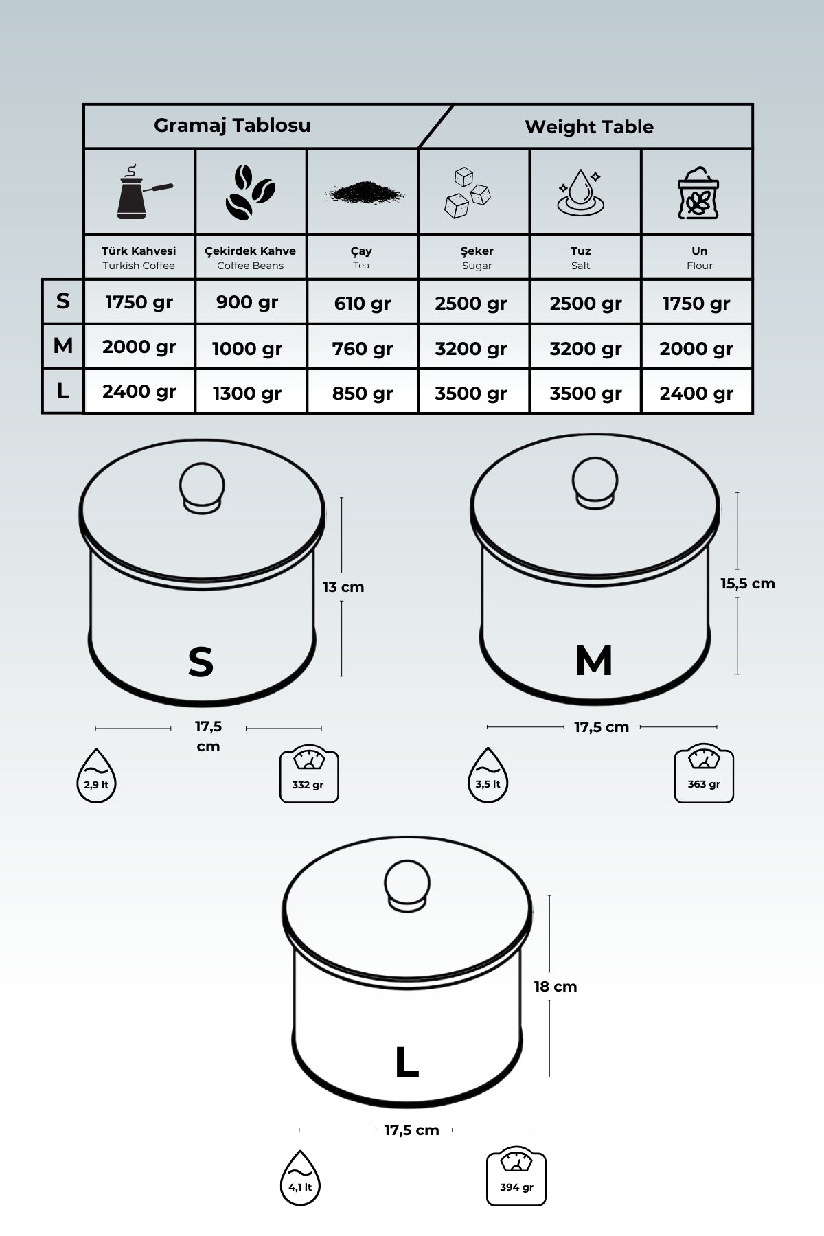 Leo Desenli Metal Saklama Kabı Seti - 3'lü Set (2,9 Lt - 3,5 Lt - 4,1 Lt) ERB31V4