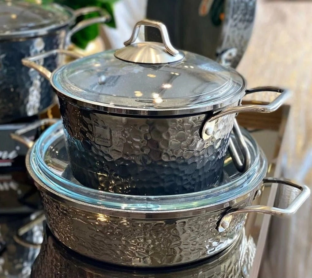 Brioni Copper 7 Parça Platin Tencere Seti