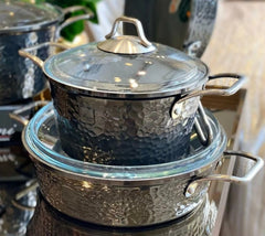 Brioni Copper 7 Parça Platin Tencere Seti