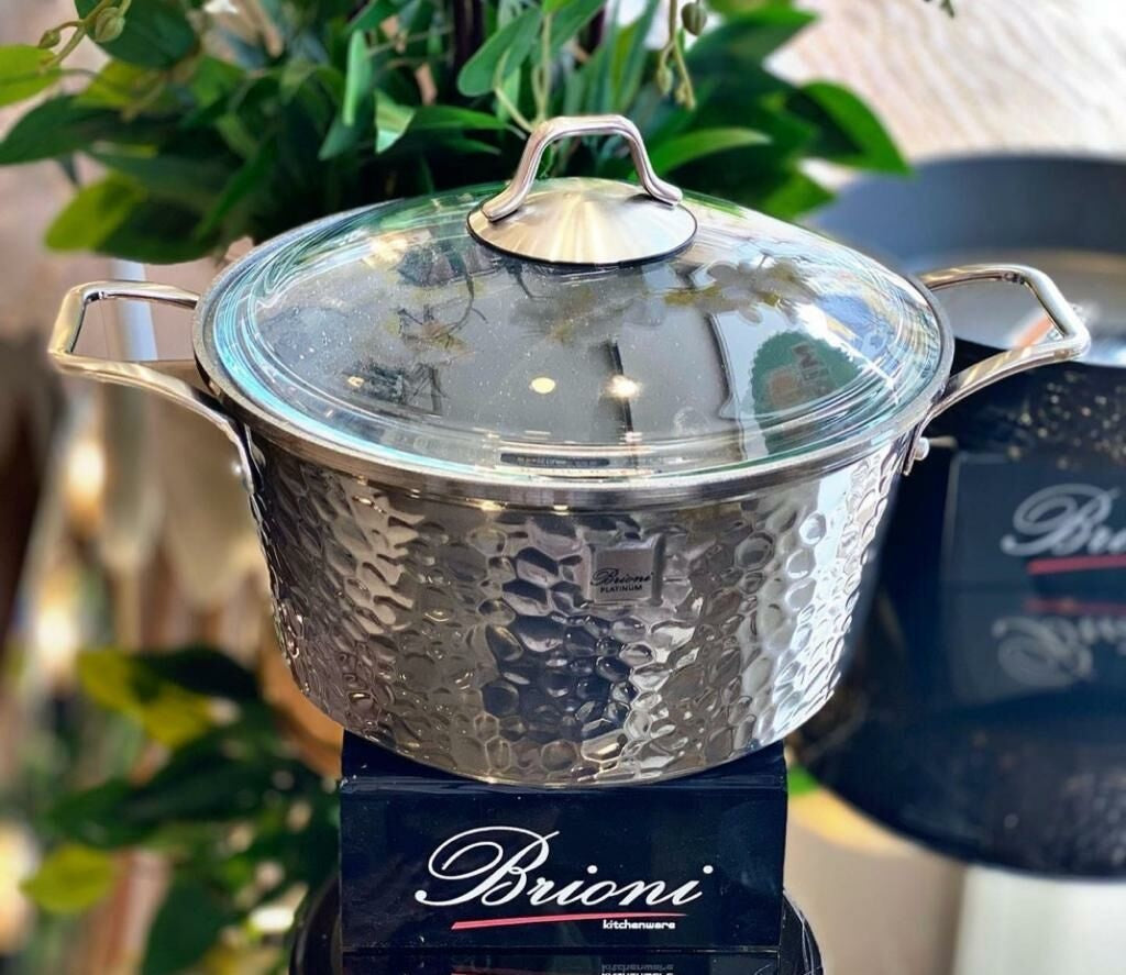 Brioni Copper 7 Parça Platin Tencere Seti
