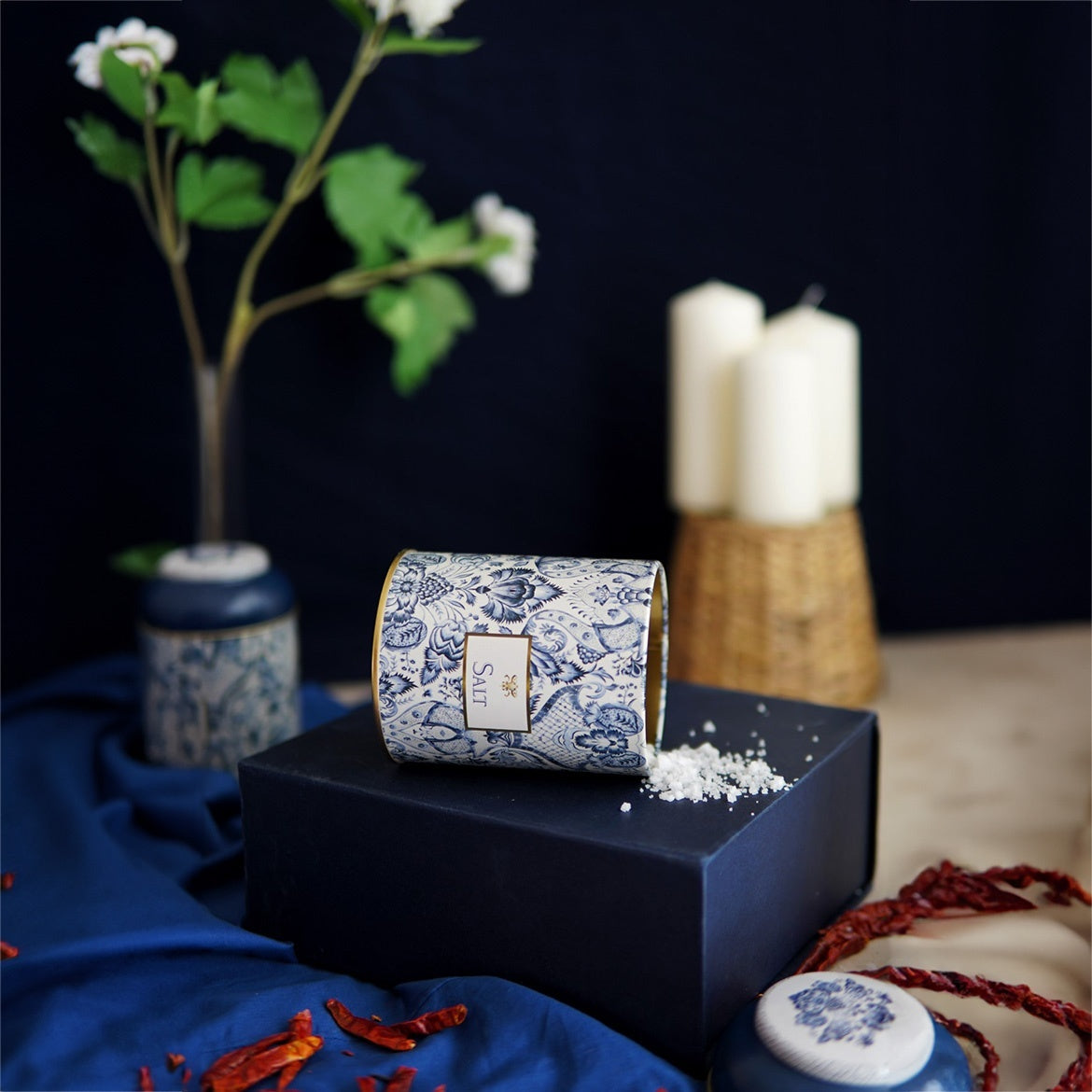 Yuvarlak Metal Saklama Kabı, Ø 9 x 11 cm, Kubbe Kapak, 0,6 lt