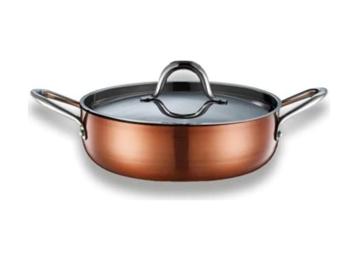Brioni Copperfield 22 cm Yanmaz Yapışmaz Basık Tencere