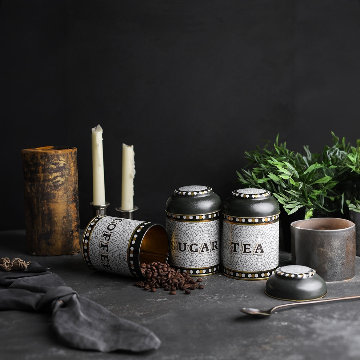 Evle Silindir Metal Saklama Kabı Ø90 3 lü Set