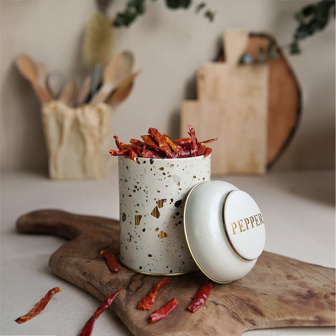 Yuvarlak Metal Saklama Kabı, Ø 9 x 11 cm, Kubbe Kapak, 0,6 lt