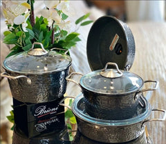 Brioni Copper 7 Parça Platin Tencere Seti