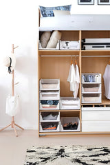 3'lü Beyaz Modüler Raf Seti – Kayar Mekanizmalı Dolap İçi Düzenleyici