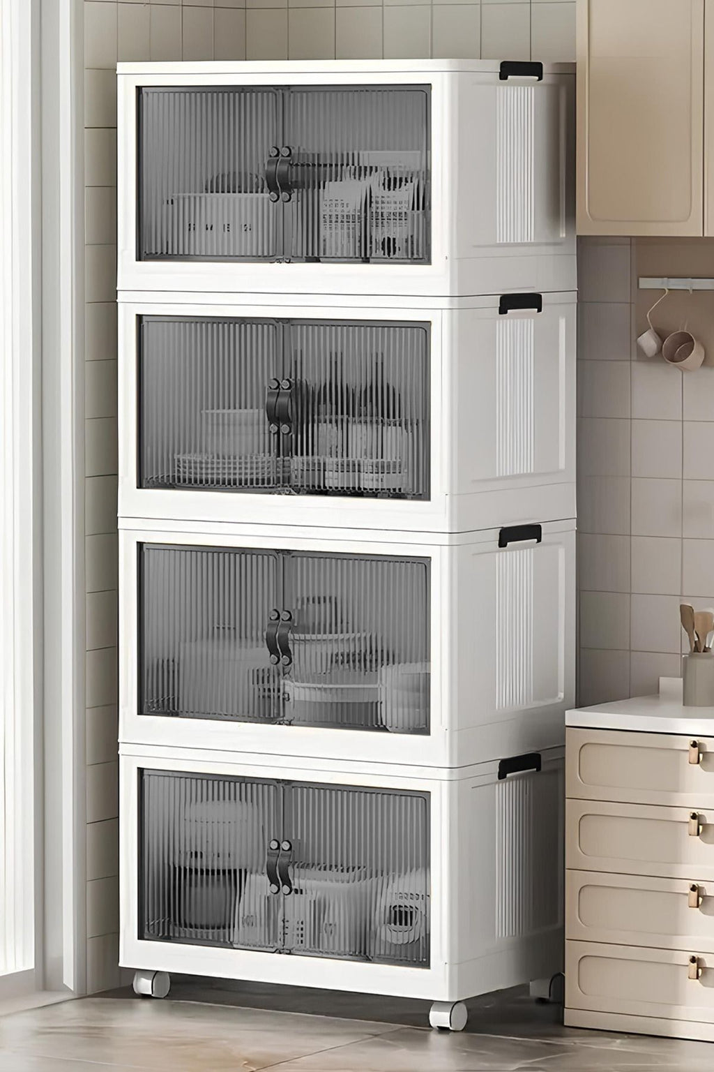 Katlanabilir Modüler Dolap 4 lü 54 cm x 31,7 cm x 127 cm