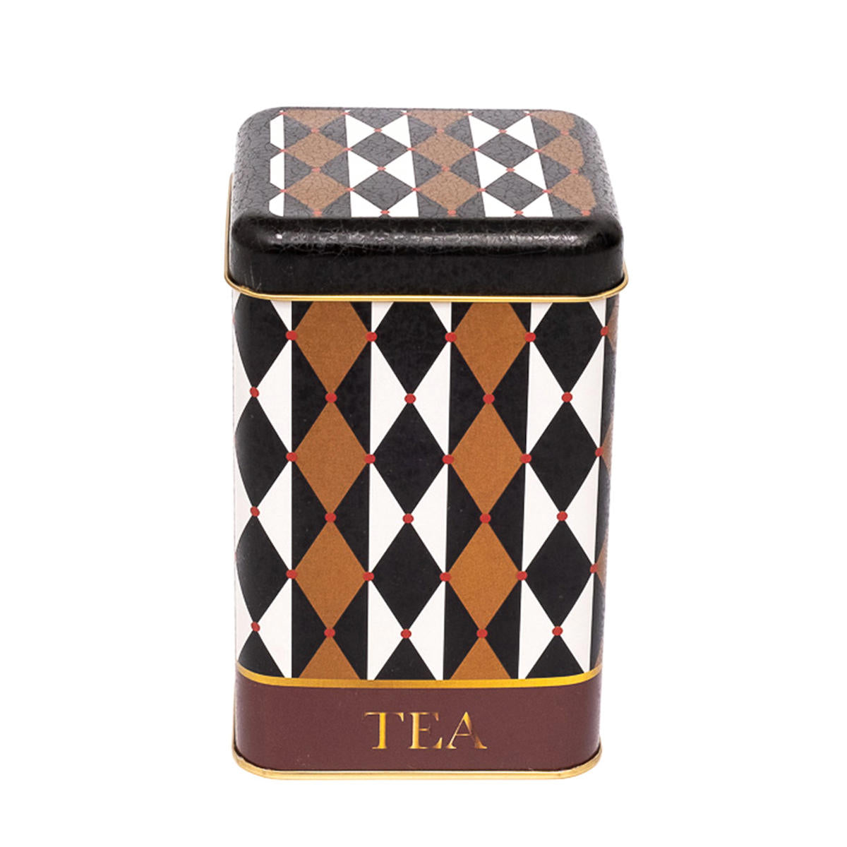 Evle Er022-7a Elegance Coffee Desenli Kare Metal Saklama Kabı 11x11 Cm