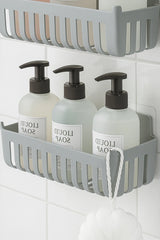 Deby 2'li Yapışkanlı Banyo Rafı Gri