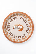 Evle Ee197-1e Mosaic Love Desenli Yuvarlak Tepsi 32 Cm