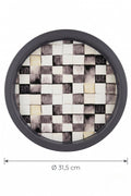 Evle Ee197-1e Mosaic Love Desenli Yuvarlak Tepsi 32 Cm