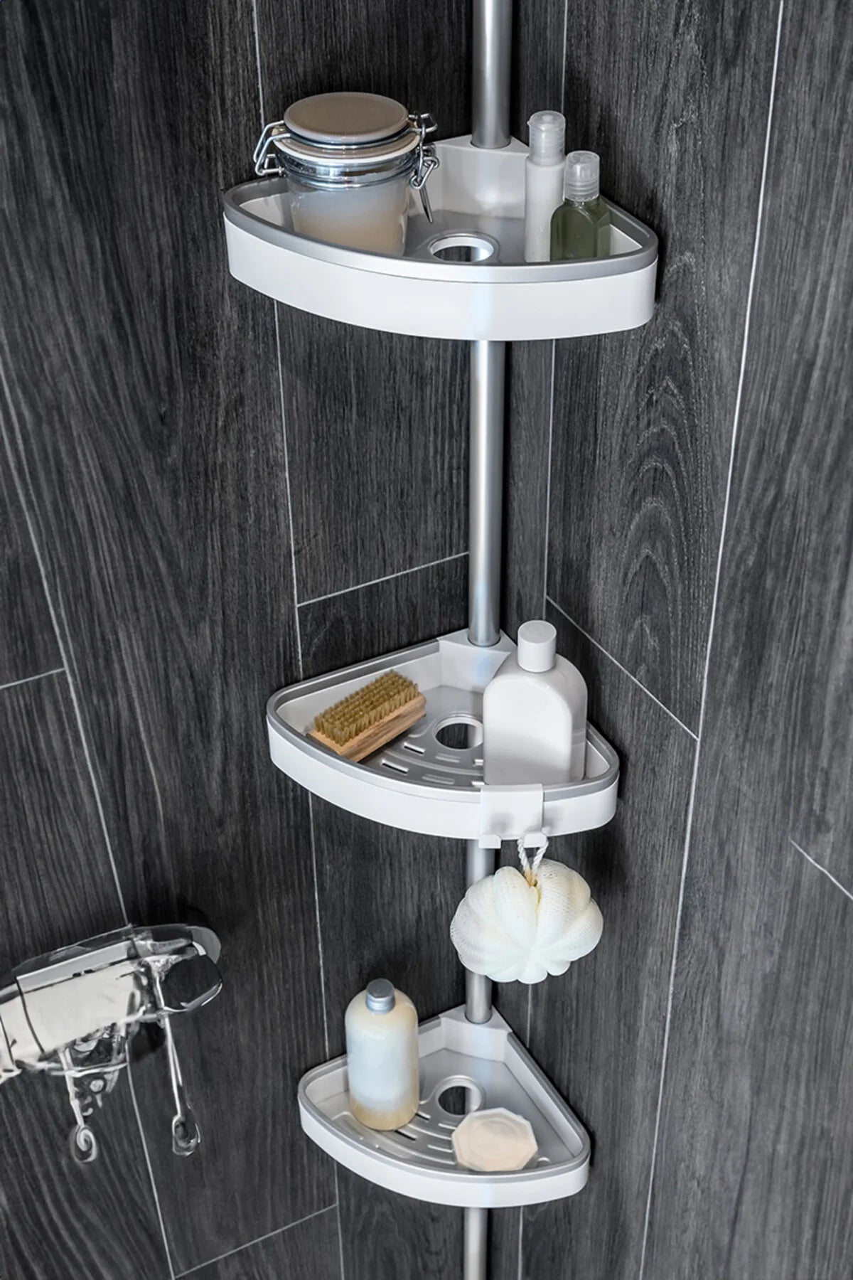 Venta Banyo Köşe Rafı Paslanmaz Aluminyum Borular - Beyaz