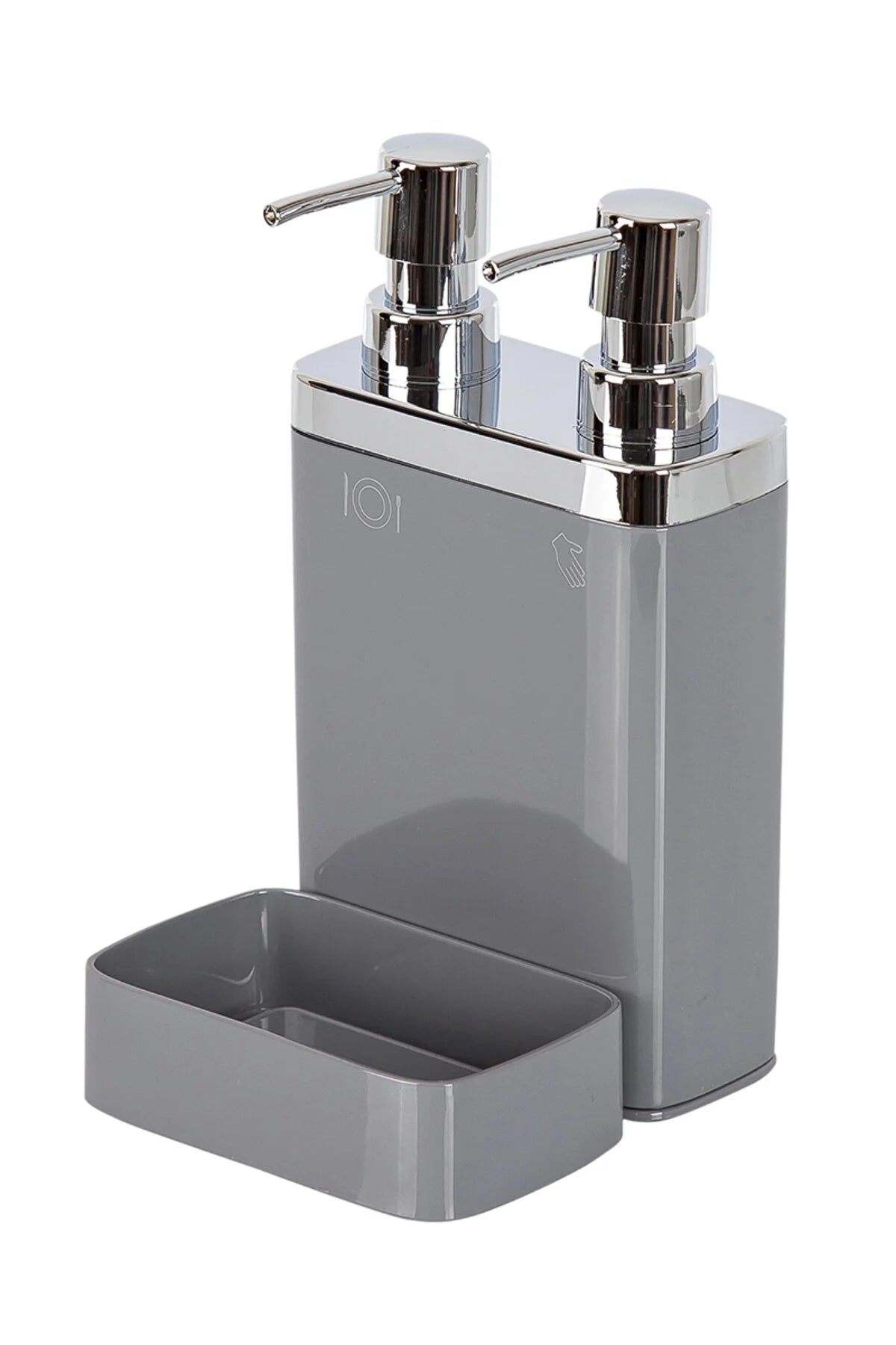 Viva 2'Li Süngerlikli Mutfak Sıvı Sabunluk Gri