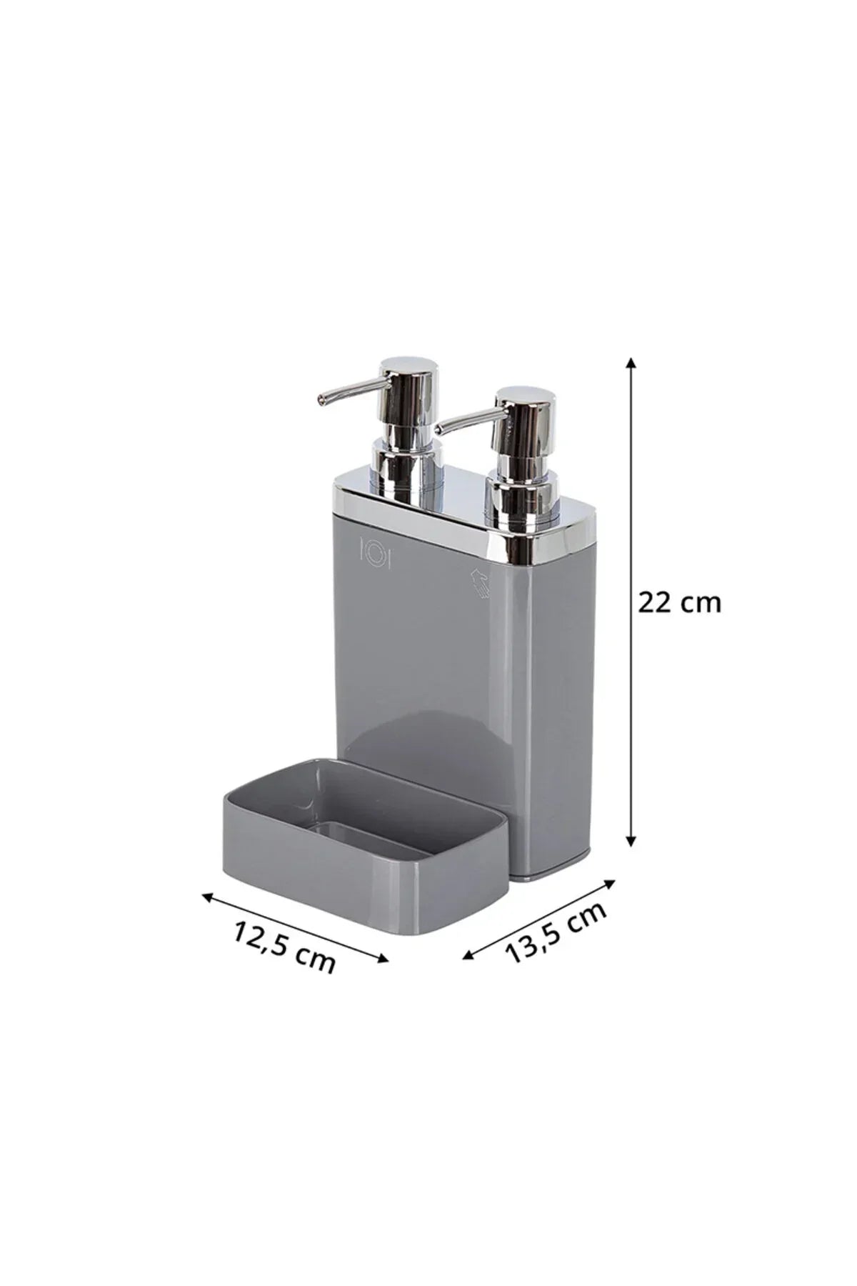 Viva 2'Li Süngerlikli Mutfak Sıvı Sabunluk Gri