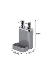 Viva 2'Li Süngerlikli Mutfak Sıvı Sabunluk Gri