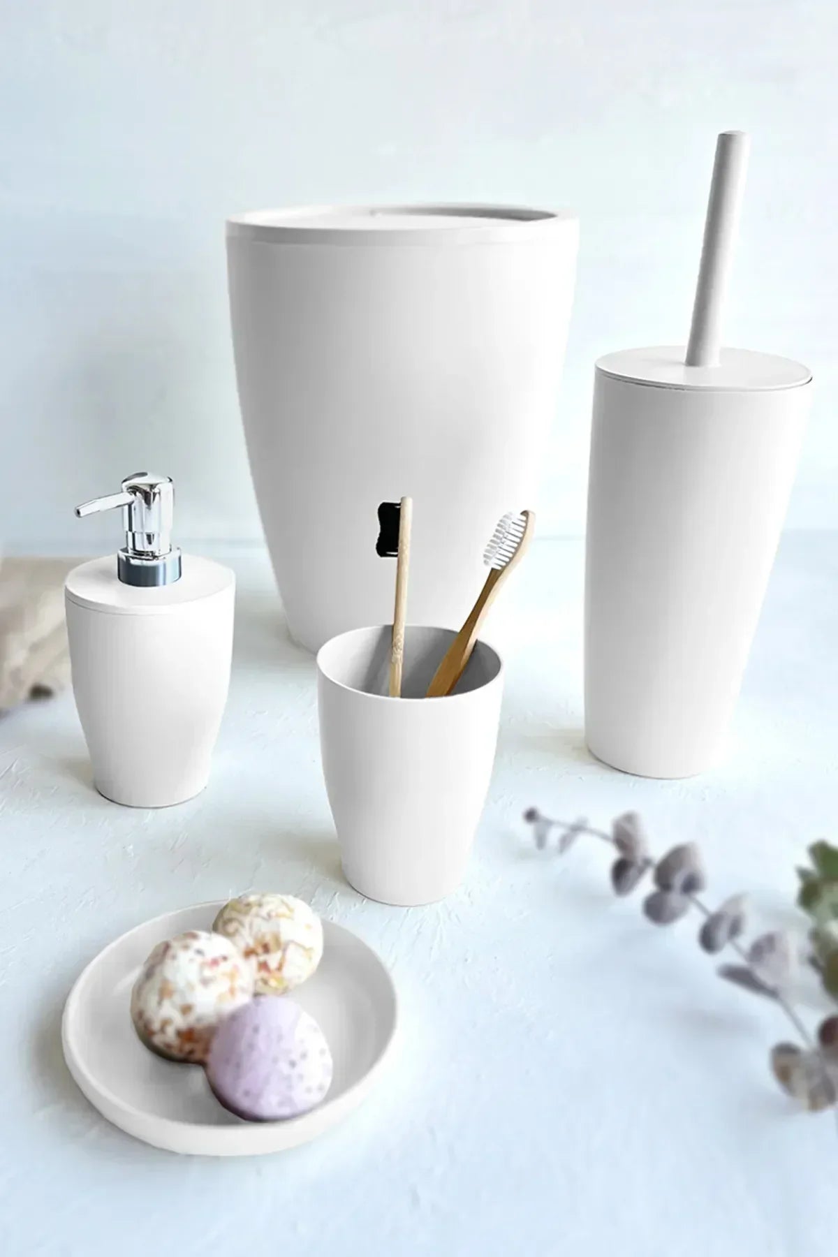 Pure Banyo Seti 5'li - Beyaz