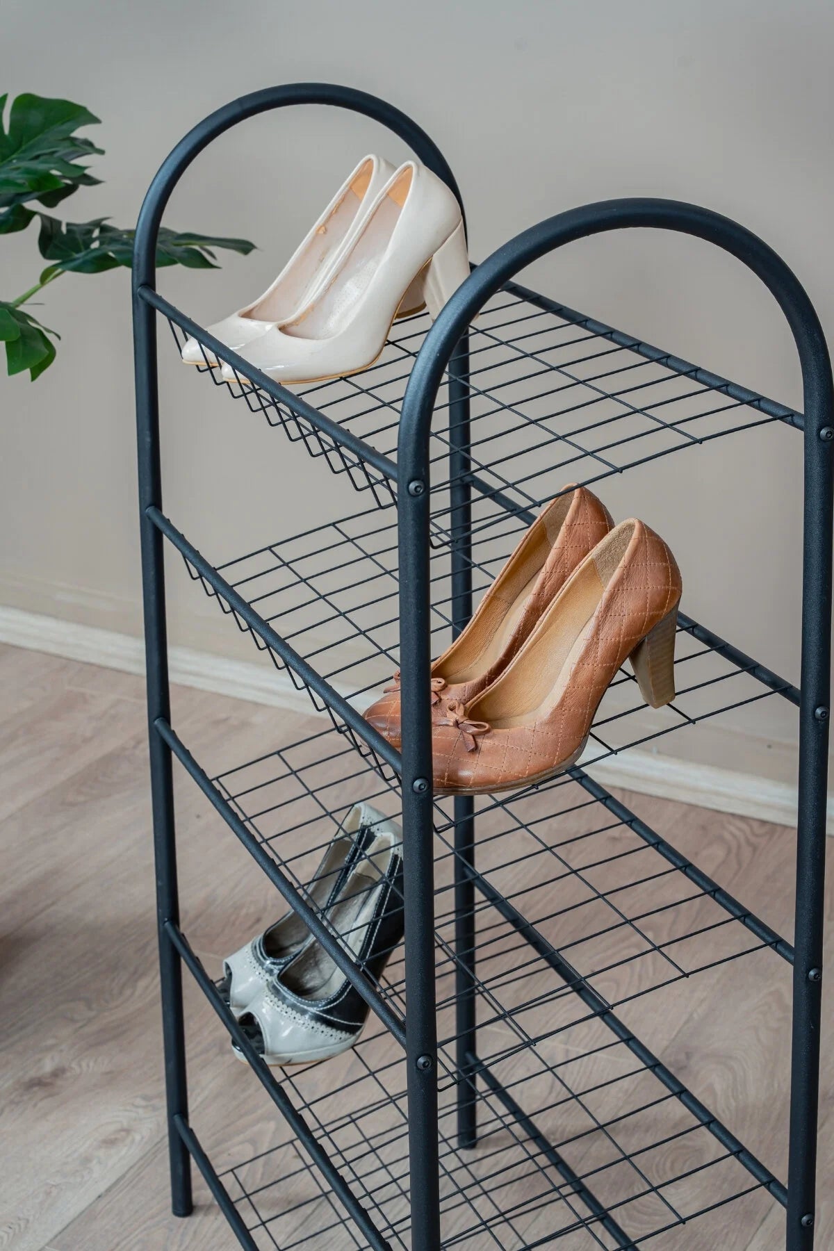 5 Katlı Metal Ayakkabılık, Geniş Kapasiteli Tel Raf Ayakkabı Düzenleyici, Düzenleyici Raf