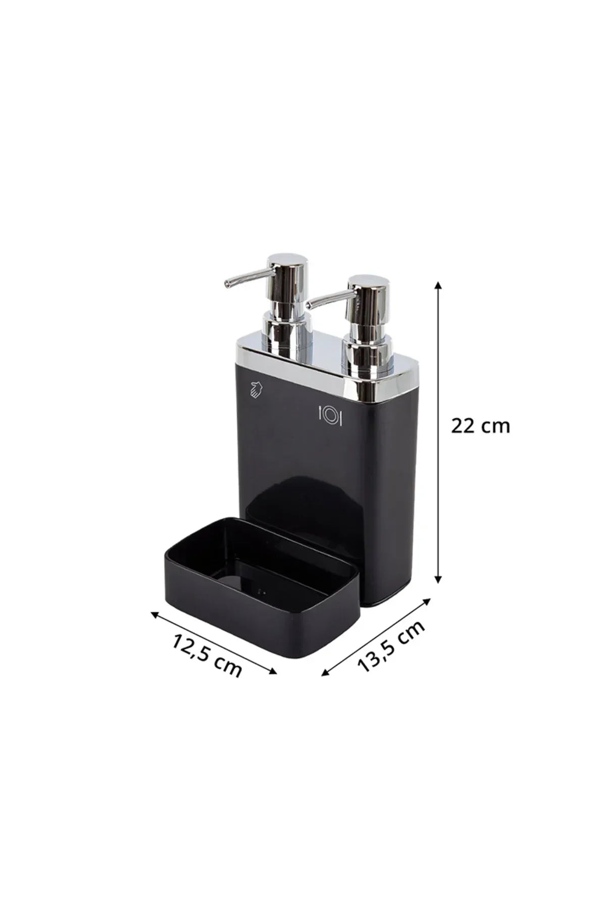 Viva 2 Li Süngerlikli Mutfak Sıvı Sabunluk Siyah