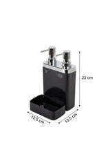 Viva 2 Li Süngerlikli Mutfak Sıvı Sabunluk Siyah