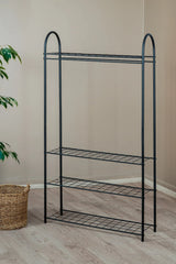 Metal Ayaklı Askılık, 4 Raflı Elbise Askılığı, Yatak Odası Antre için Modern Açık Gardırop