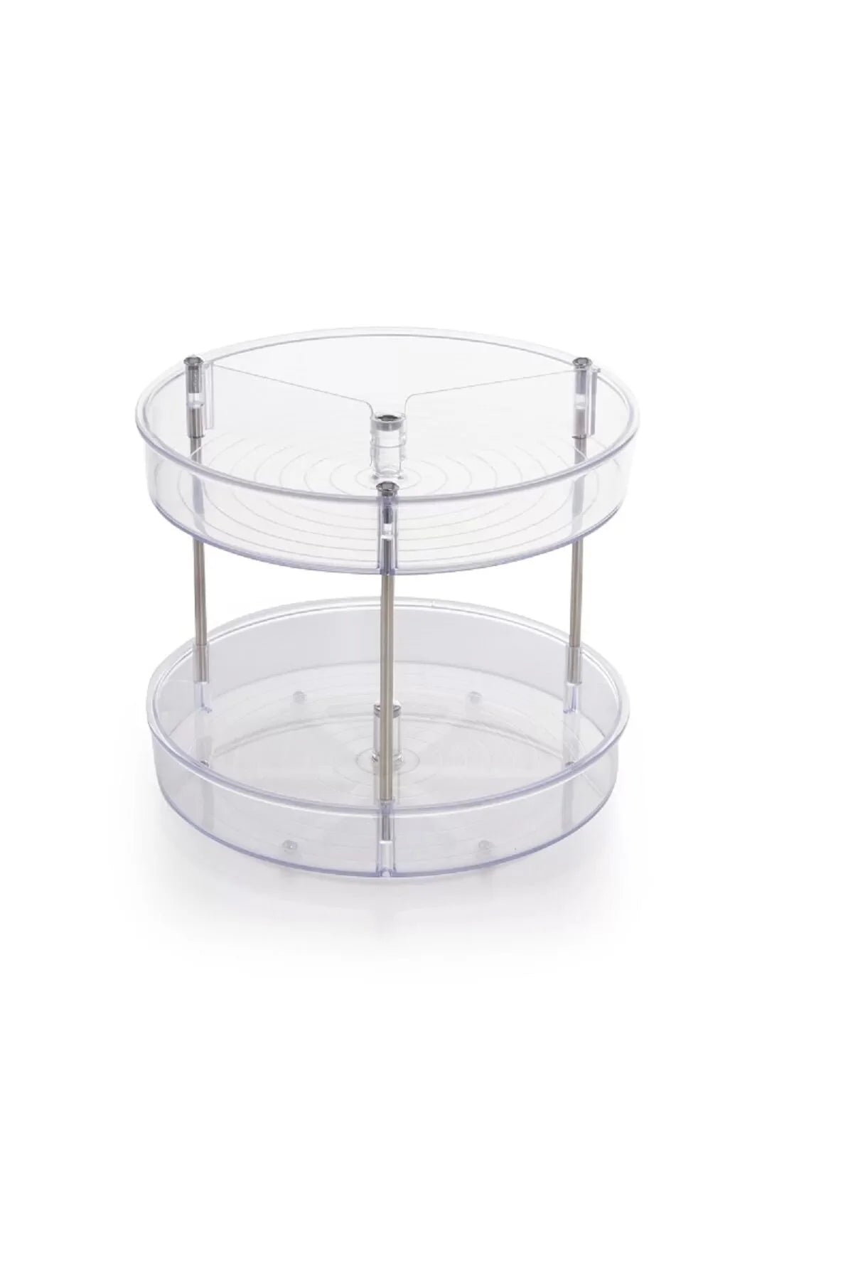 Elpida Iki Katlı Döner Raf - Şeffaf