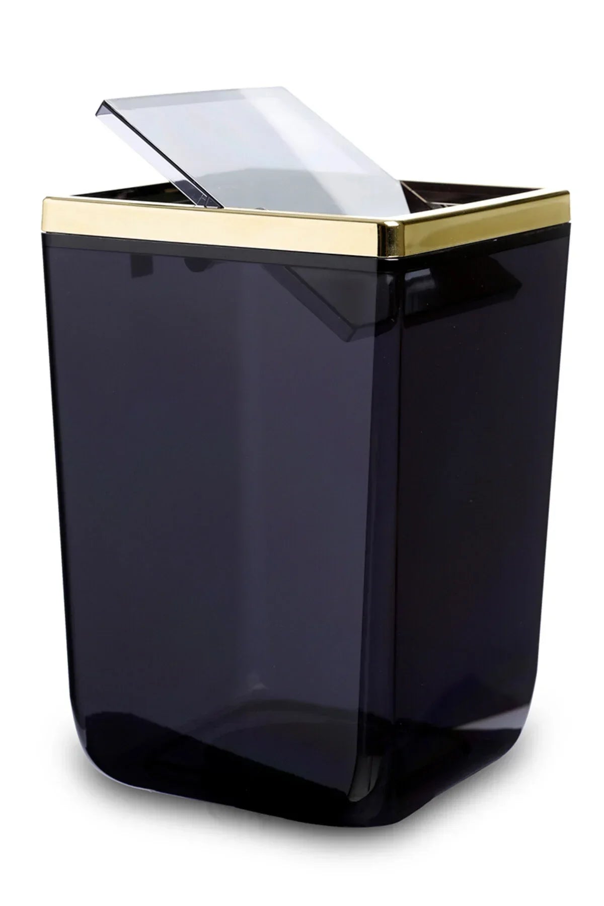 Toskana Banyo Seti / Şeffaf Siyah-Altın Çerçeve