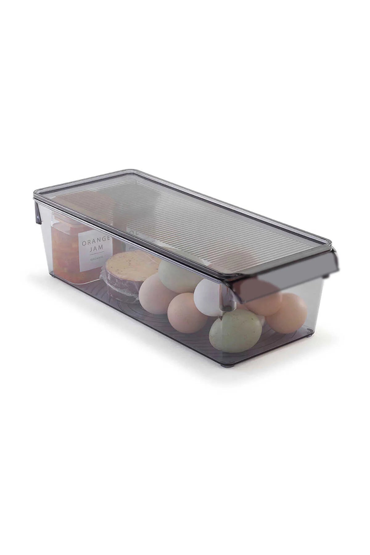 Kapaklı Banyo Mutfak Düzenleyici Raf Ps 360*150*100 Mm Şeffaf Siyah