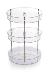 Elpida Üç Katlı Döner Raf Banyo Mutfak Makyaj Düzenleyici - Şeffaf