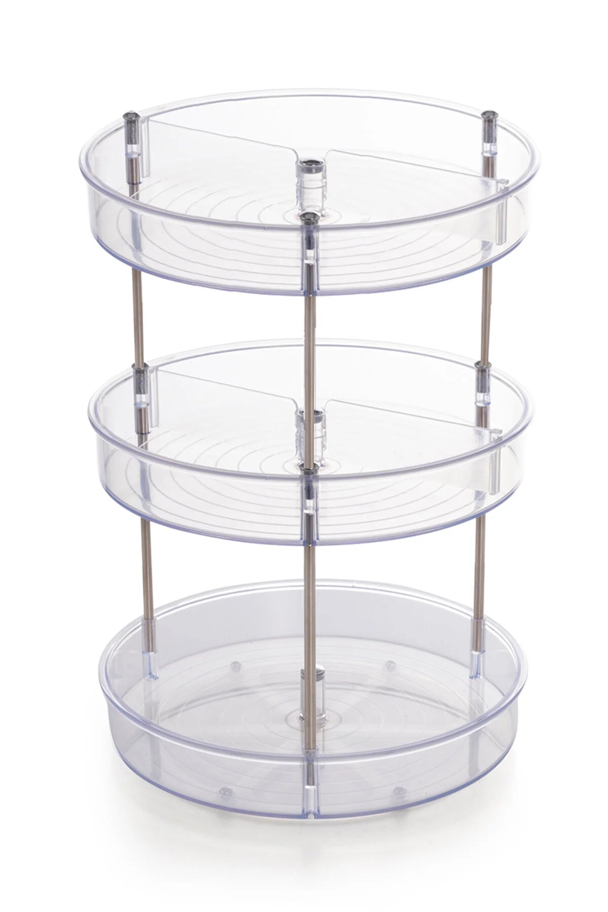 Elpida Üç Katlı Döner Raf Banyo Mutfak Makyaj Düzenleyici - Şeffaf