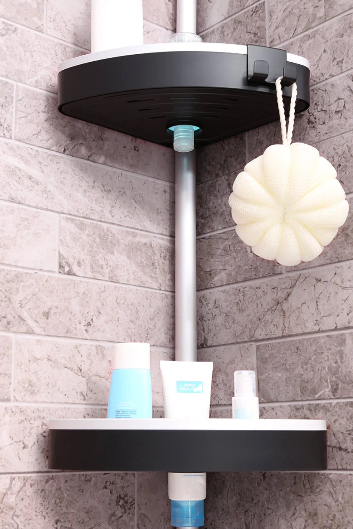 Venta Banyo Köşe Rafı Paslanmaz Aluminyum Borular - Siyah