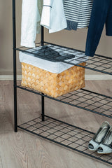 Metal Ayaklı Askılık, 4 Raflı Elbise Askılığı, Yatak Odası Antre için Modern Açık Gardırop