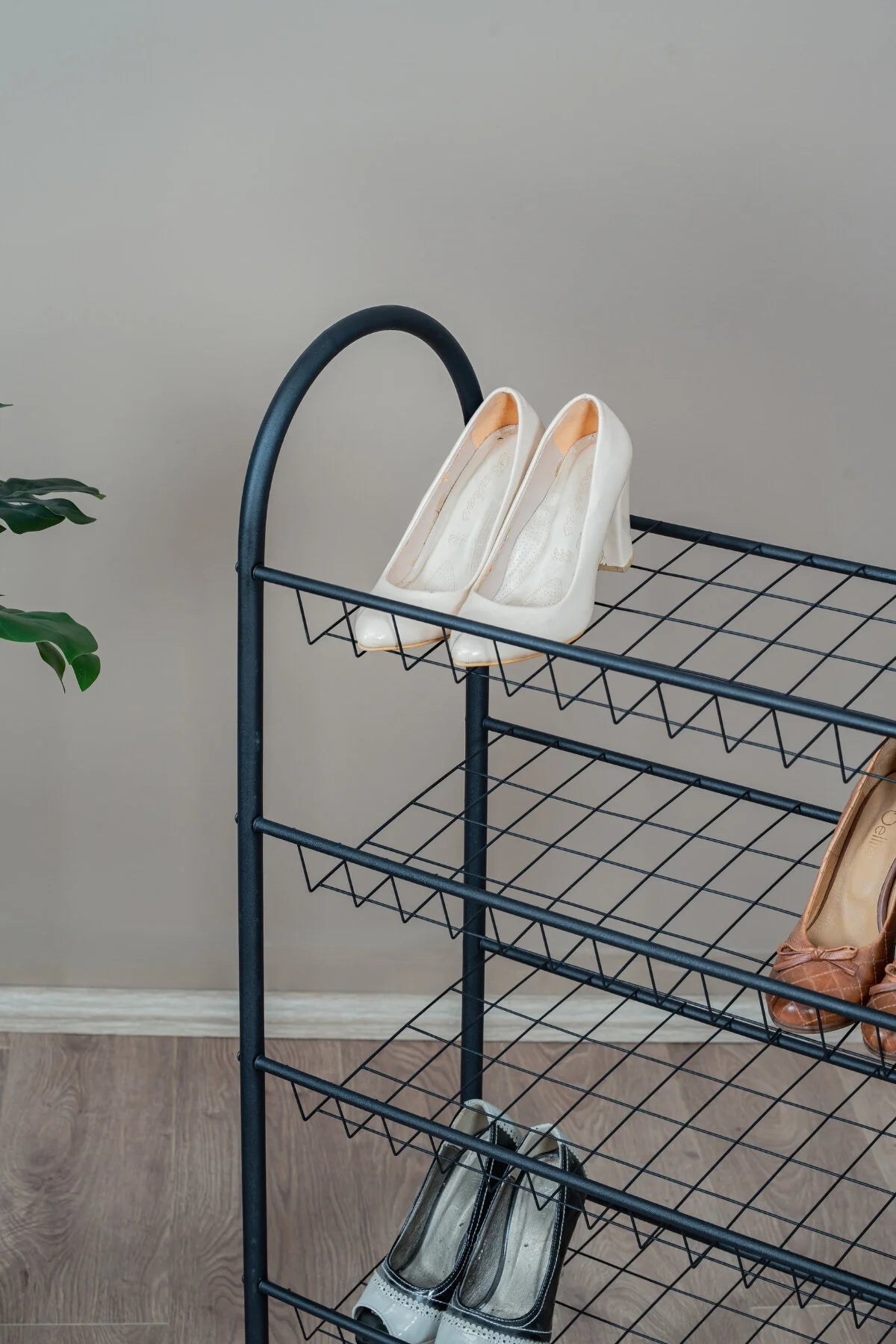 5 Katlı Metal Ayakkabılık, Geniş Kapasiteli Tel Raf Ayakkabı Düzenleyici, Düzenleyici Raf