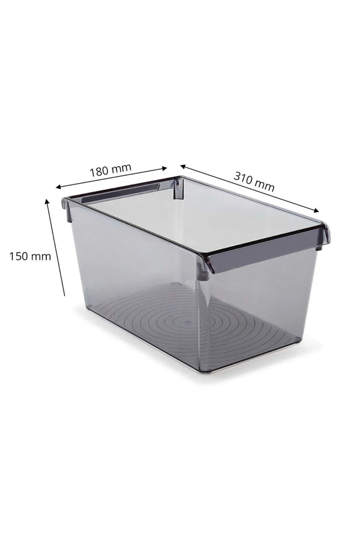 Prima Nova Buzdolabı Içi Organizer Dolap Içi Düzenleyici Raf 310*180*150 Mm Şeffaf Siyah
