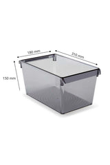 Prima Nova Buzdolabı Içi Organizer Dolap Içi Düzenleyici Raf 310*180*150 Mm Şeffaf Siyah