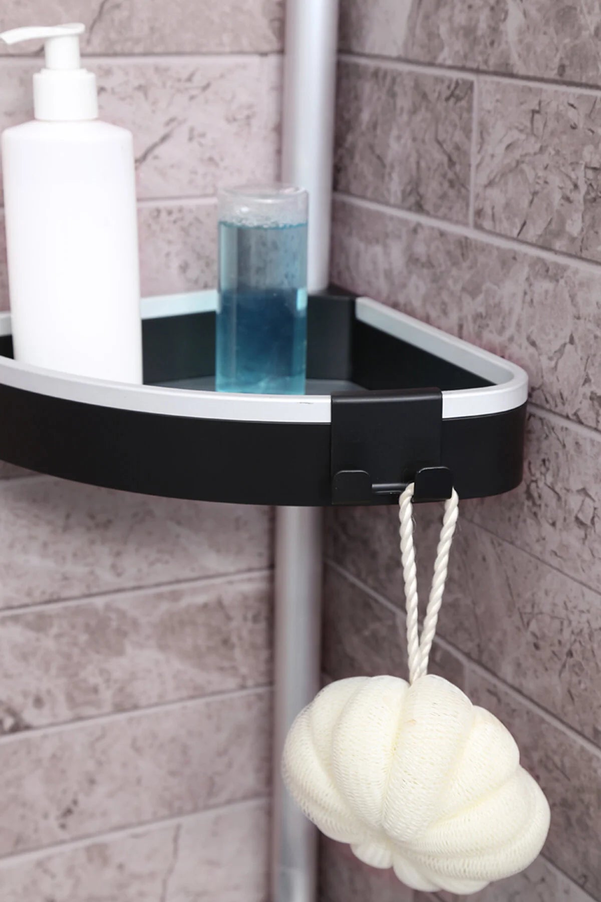 Venta Banyo Köşe Rafı Paslanmaz Aluminyum Borular - Siyah