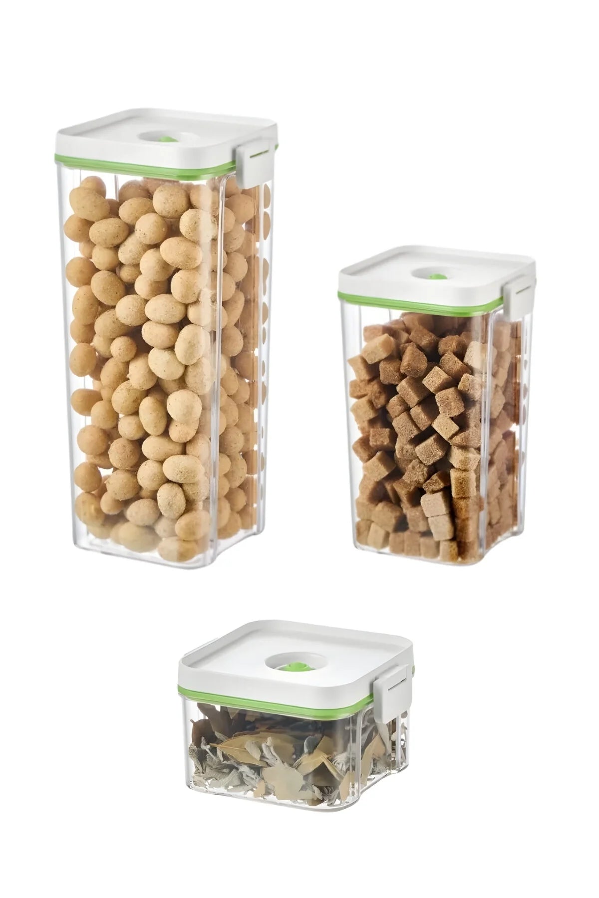 Manuel Pompalı 3 Parça Saklama Kabı Seti 2 lt + 1,3 lt + 0,5 lt