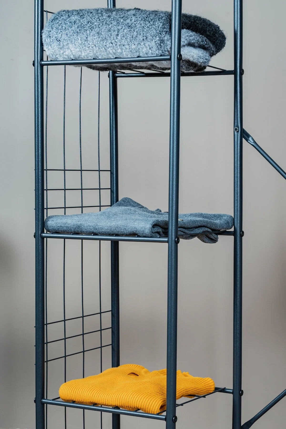 Çok Amaçlı Ayaklı Askılık 5 Raflı Elbise Standı Yatak Odası Düzenleyici Portmanto