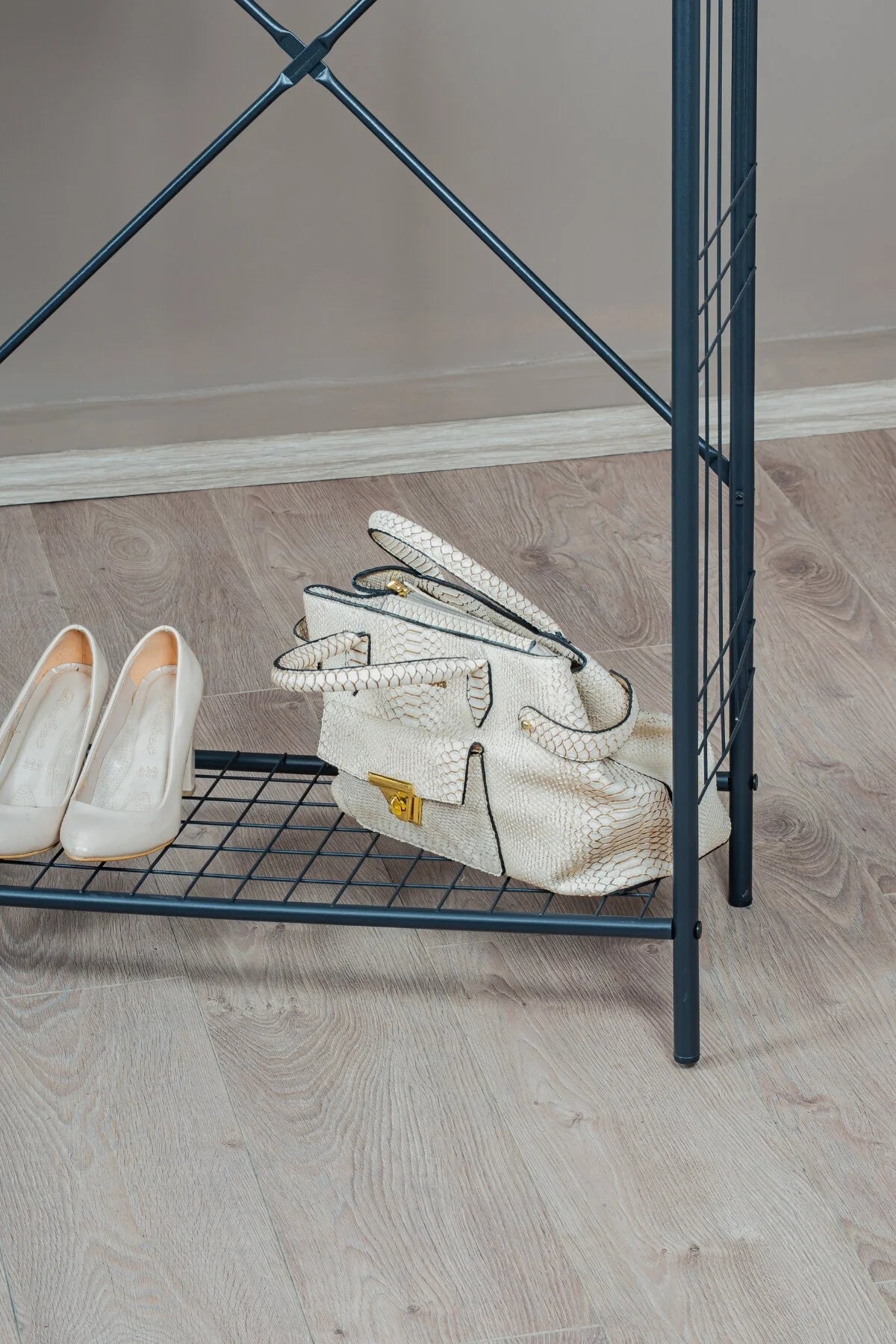 Çok Amaçlı Ayaklı Askılık 5 Raflı Elbise Standı Yatak Odası Düzenleyici Portmanto